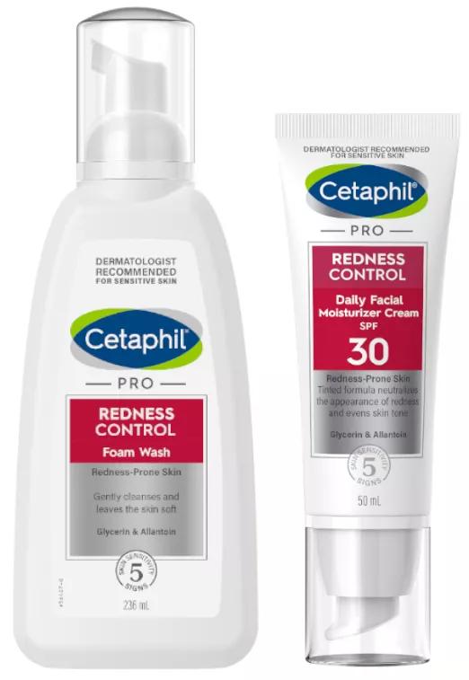 Cetaphil Pro Redness Control Espuma de Limpeza 236 ml + Creme Hidratante FPS30 50 ml