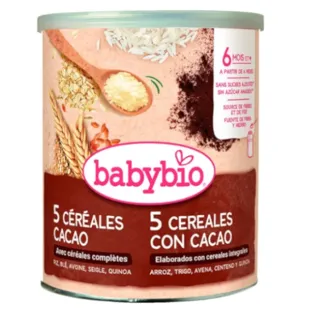 BabyBio 5 Cereals with Cocoa +6m 220g