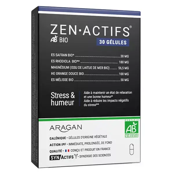 Aragan - Synactifs - Zenactifs® BIO - Anti Stress - Rhodiola - 30 gélules