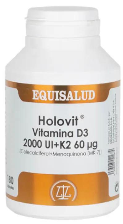 Equisalud Holovit Vitamin D3 2000 IE + K2 60µg 180 Kapseln