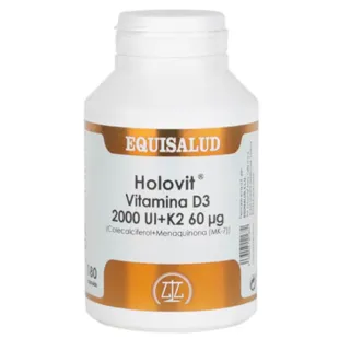 Equisalud Holovit Vitamina D3 2000 UI + K2 60µg 180 Cápsulas