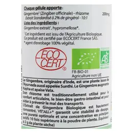 Vit'all+ Gingembre 200mg Bio 60 gélules végétales