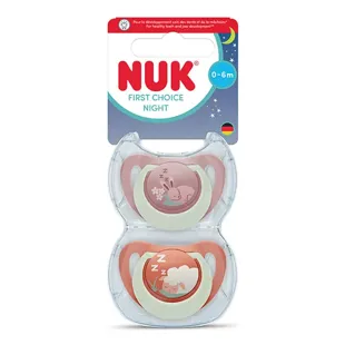 Nuk Ciuccio Starlight Silicone +0m Gatto Rosa Stelle Lotto di 2