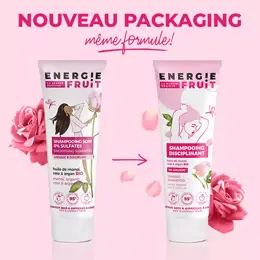 Energie Fruit Cheveux Secs et Rebelles Shampoing Monoï Rose & Huile d'Argan Bio 250ml