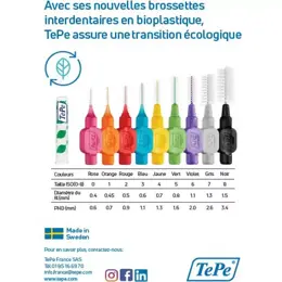 TePe Brossette Interdentaire Eco-Responsable ISO 1 / 0,45mm 6 brossettes