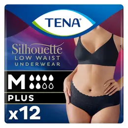 TENA Silhouette Sous-Vêtement Taille Basse Noir Normal Taille M 10 unités