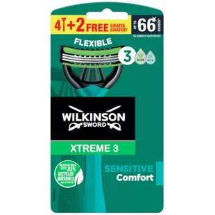 Wilkinson Sword Xtreme 3 Sensitive 4+2 Maquinillas Desechables De 3 Hojas Con Aloe Vera