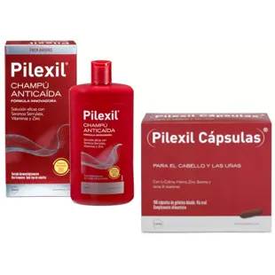  Pilexil Shampoo Antiqueda 500 ml + Pilexil 100 Cápsulas Cabelo e Unhas