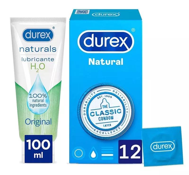 Durex Originales Preservativos 12 uds + Naturals Lubricante 100 ml