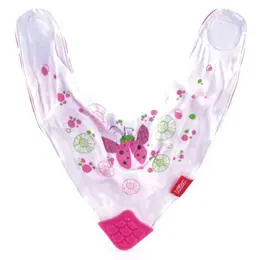 Nuby Bavoir avec Coin de Dentition Papillons Roses +3m