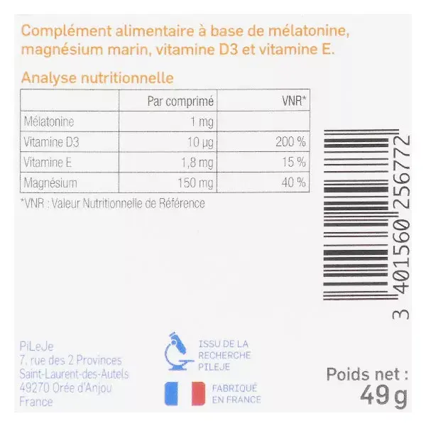 Pileje Chronobiane LP 1,9mg Mélatonine 60 comprimés | Pas Cher