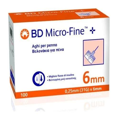 BD Microfine Ago 6mm 31G 100 Pezzi