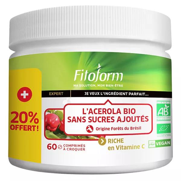 Fitoform Acerola ecológica sin azúcares añadidos 60 comprimidos masticables
