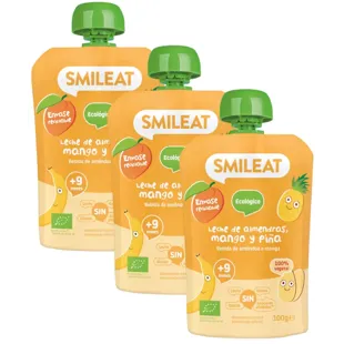 Smileat Pouch Almond, Mango and Pineapple Milk ECO +9m 3x100 gr