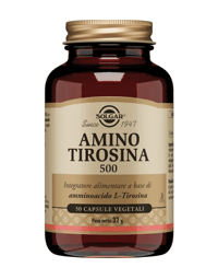 Solgar Amino Tirosina 500 Integratore Tiroide 50 Capsule Vegetali