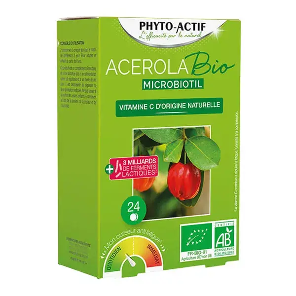 Phytoactif Acérola bio probiotil 24 comprimés
