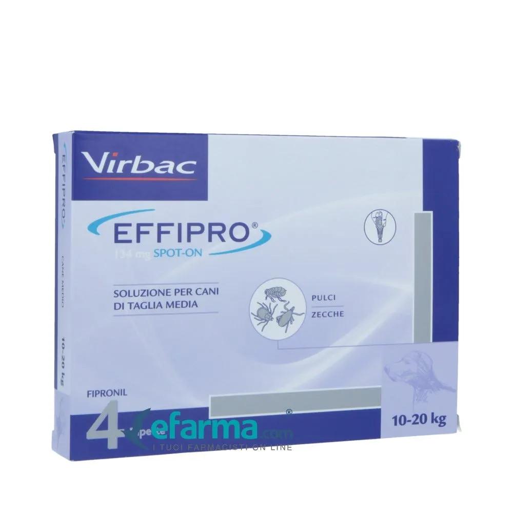 Virbac Effipro Spot-On Antiparassitario Cani Taglia Media 10-20 Kg 134 mg 4 Pipette