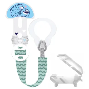MAM Clip it! Broche Chupetero para Todo Tipo de Chupetes Azul