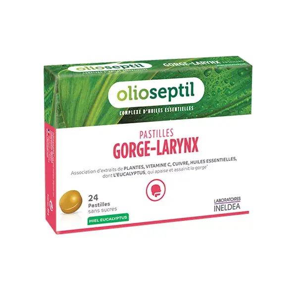 Ineldea Olioseptil Pastilles Gorge-Larynx Miel Plantes 24 pastilles