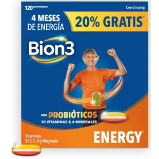 Bion3 Energy Probiotics, 10 Vitamins and 4 Minerals 120 Tablets