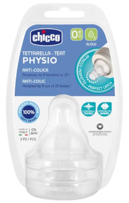 Chicco Physio Teat Slow Flow +0m 2 units