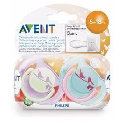 Avent Succhietto Ortodontico Decorato 6-18 mesi 2 Pezzi