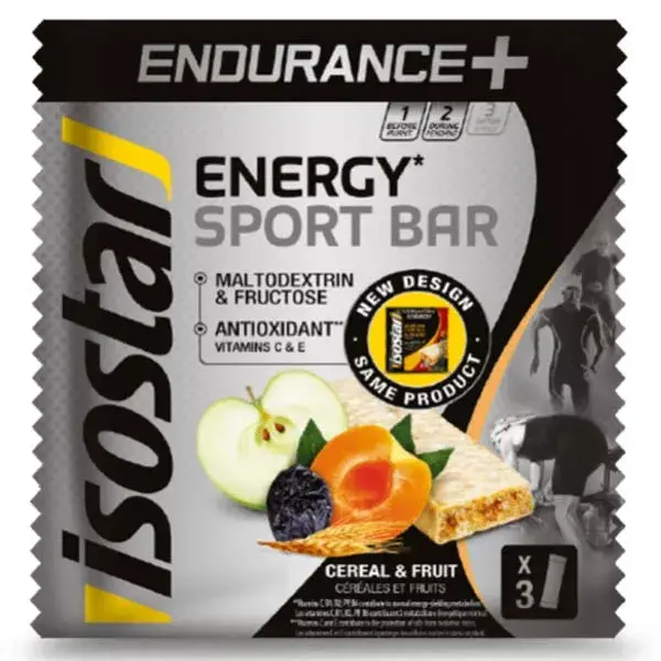 Isostar Endurance+ Sport Barras Cereales y Frutas 3 x 40 g