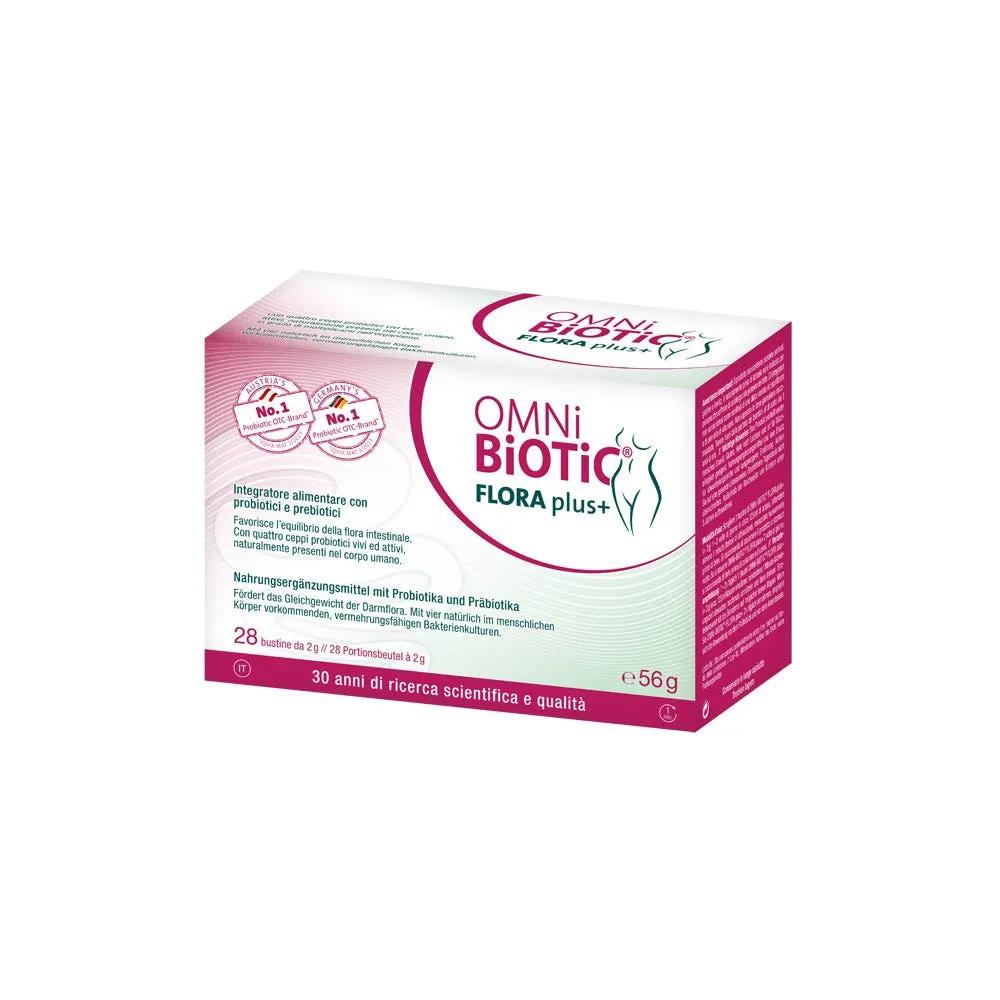 Omni Biotic Flora Plus+ Integratore Per L'Intestino Con Probiotici e Prebiotici 28 bustine