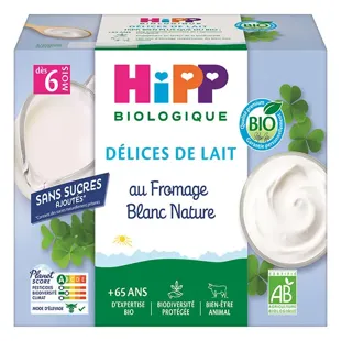 Hipp Formaggio Bianco Naturale Zuccherato +6m 4x100g