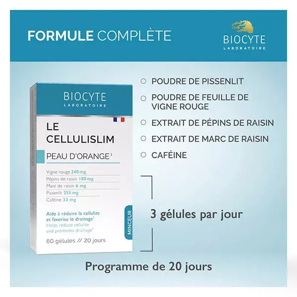 Biocyte Le Cellulislim Minceur Buccia d'Arancia Drenaggio 60 pillole