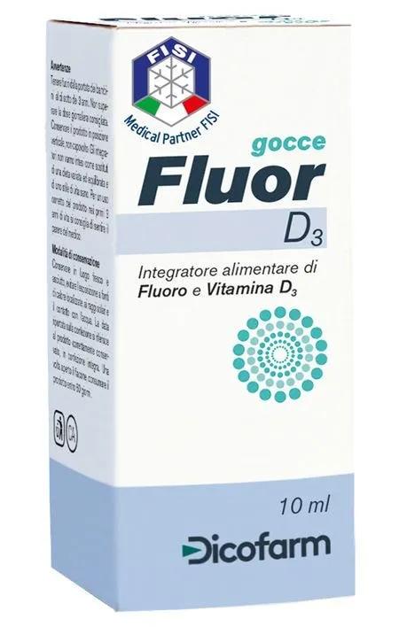 Fluor D3 Gocce Integratore Fluoro e Vitamina D3 Flacone 10 ml