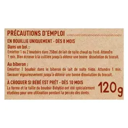 Babybio Boudoirs à l'Huile Essentielle d'Orange Douce +8m Bio 120g