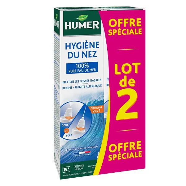 Humer - Spray nasal Hygiène du nez Adulte - 100% eau de mer - Lot de 2 ...