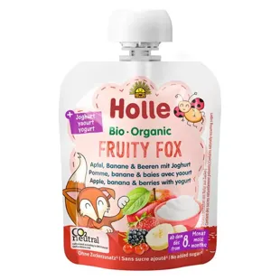 Holle Gourde Yaourt Fruity Fox Pomme Banane 85g
