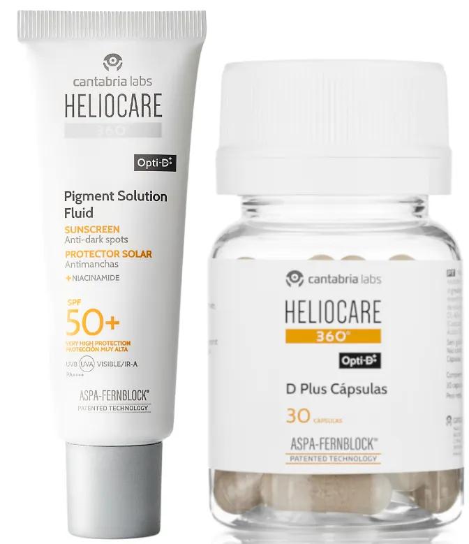 Heliocare 360 Pigment Fluid Solution SPF50+ 50 ml + Heliocare 360 D Plus 30 Kapseln