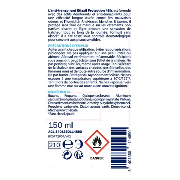 Etiaxil Anti-Perspirant Deodorant 48h Protection Spray 150ml
