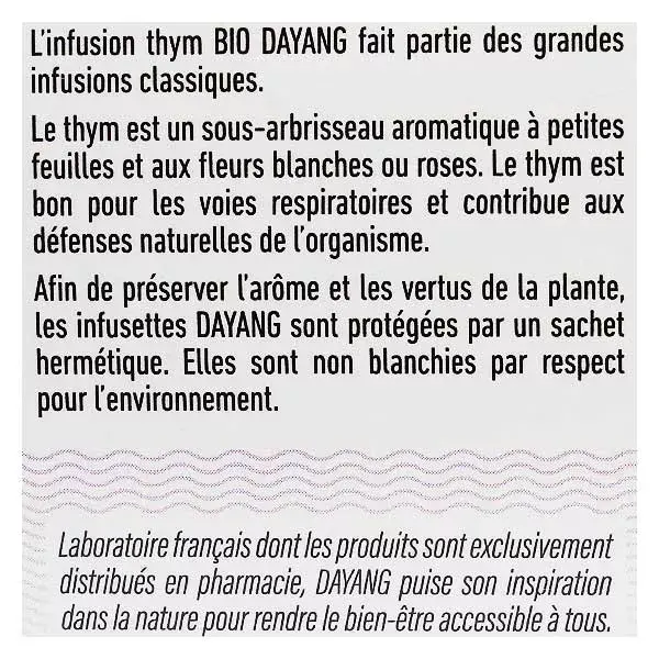Sobres de infusión de Dayang tomillo Bio 20