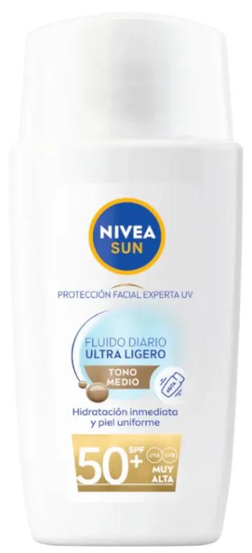 Nivea Sun Daily Ultra Light Gezichtsvloeistof Medium Tint SPF 50+ 40 ml