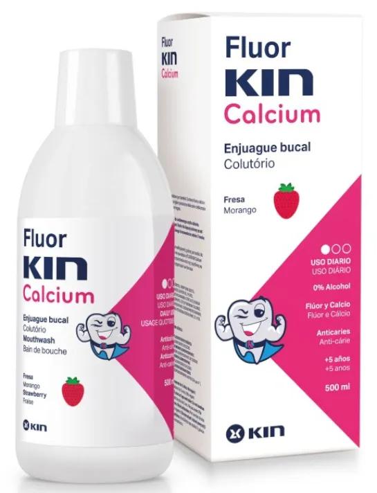 Kin Fluorkin rinçage Calcium Oral goût fraise 500ml