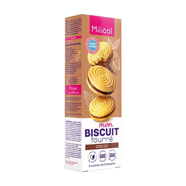 Milical Biscuits Fourrés Saveur Chocolat 12 unités