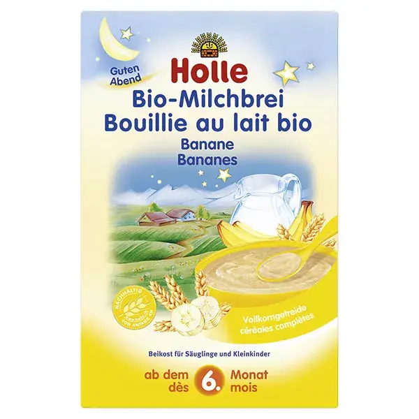 Holle Bouillie au Lait Banane Bio +6m 250g