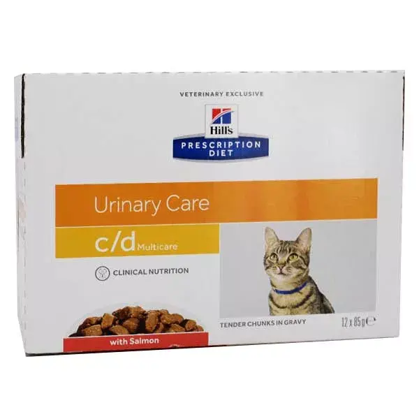 Hill's Prescription Diet Feline C/D Unirnary Care Alimento Húmedo de Salmón 12 x 85g
