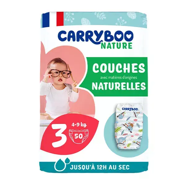 Carryboo Nature Pañales Naturales y Repollo Talla 3 (4-9kg), x50