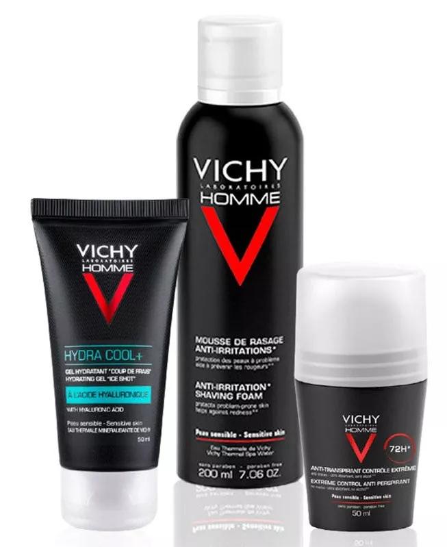 Vichy Homme Hidratante + Espuma de Barbear + Desodorizante