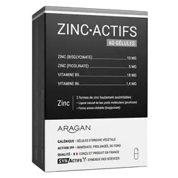 Aragan - Synactifs - Zincactifs® - Immunité & Peau - Zinc - 60 gélules