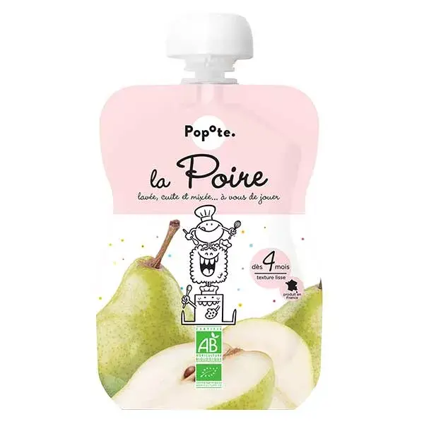 Popote Fruits Gourd Pear +4m Organic 120g