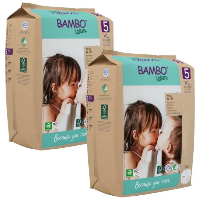 Couches Bambo Nature T5 (12-18 Kg) 2x22 pcs