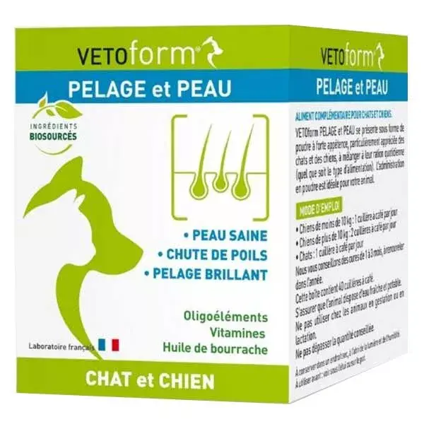 Vetoform Pelage et Peau Chien Chat 100g