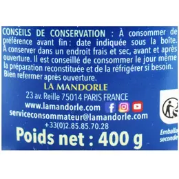 La Mandorle Boisson Instantanée en Poudre Lait d'Amande Omega Bio 400g