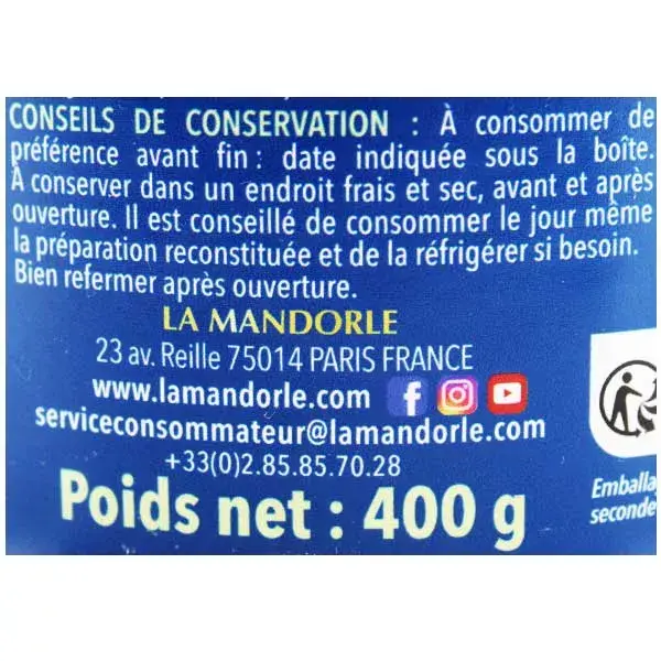La Mandorle Instant Drink Powder Almond Milk Omega Organic 400g